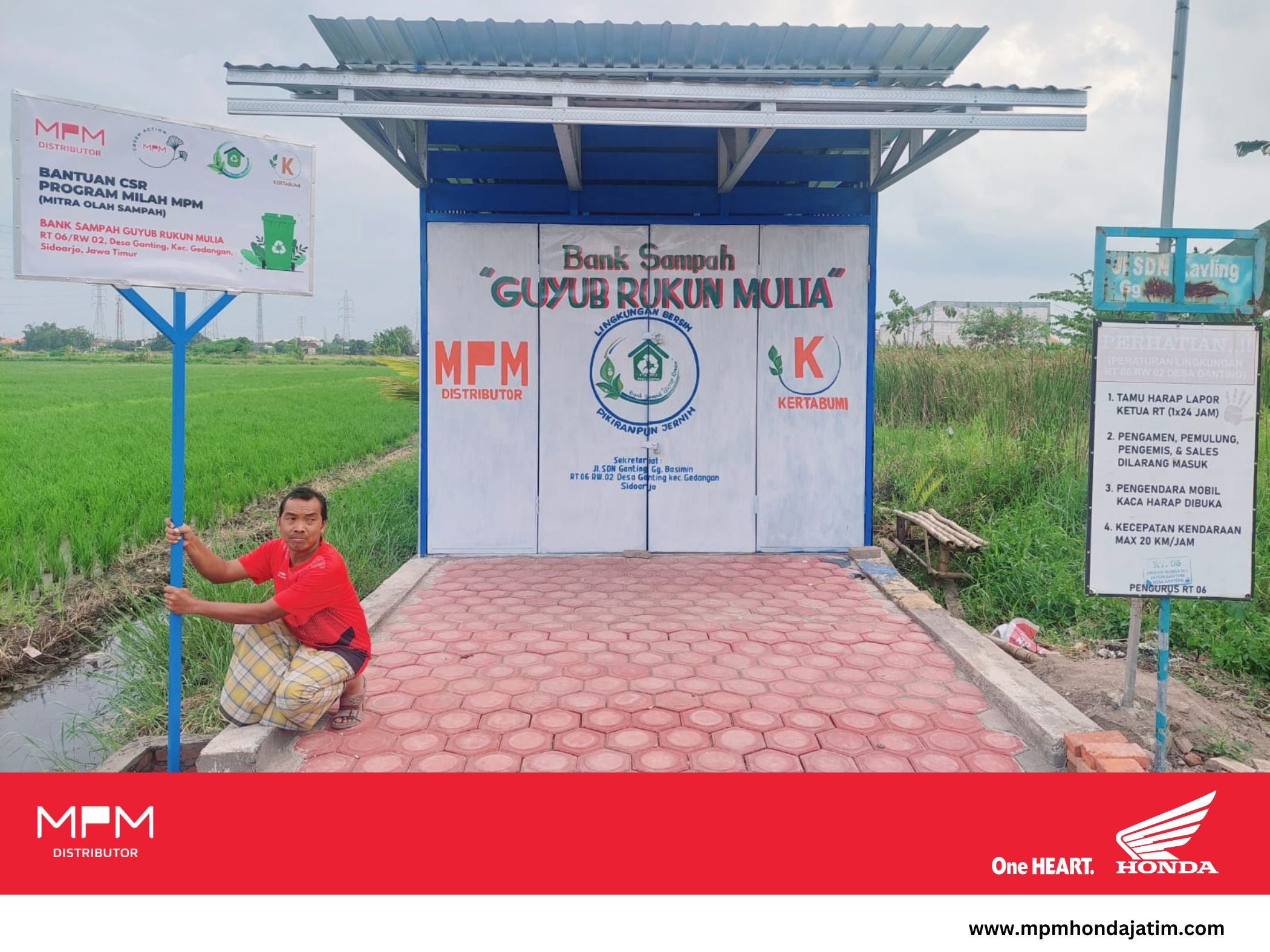 Program CSR Bank Sampah Wujud Sinergitas MPM Honda Jatim Dengan Masyarakat Sekitar.